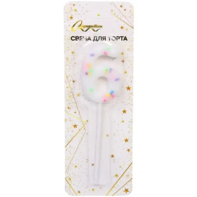 Свеча для торта Цифра Сладость «6» 11 см