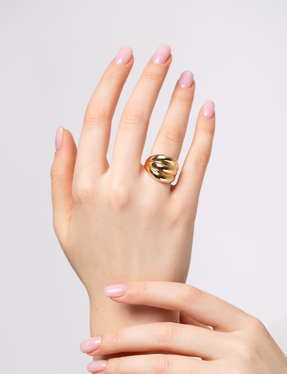 Женское кольцо из розового золота 585 пробы без вставки (арт. 121-2190)