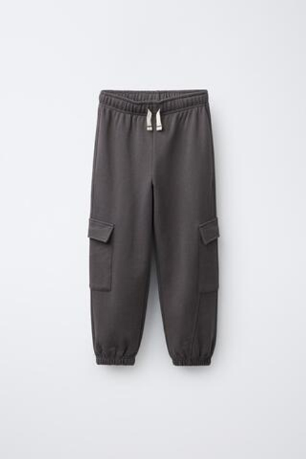 ZARA БРЮКИ-ДЖОГГЕРЫ КАРГО, СЕРО-КОРИЧНЕВЫЙ