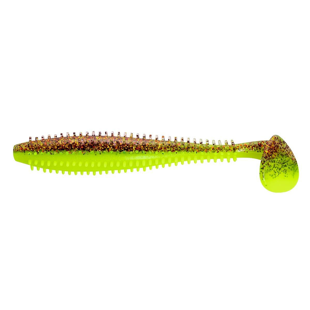 Виброхвост Shaggy 5,12"/13 см Golden Lime  5шт. (HS-18-048) Helios