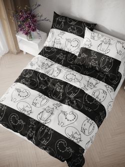 Комплект наволочек 2шт "Кошки и мышки" 70х70 см Сказка сатин