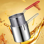 Фритюрница мини 1,2л ковш с корзиной 12см, прорезиненная ручка, нерж.сталь