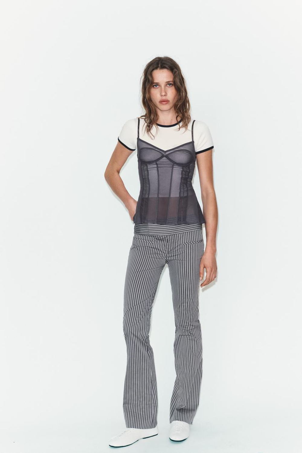 ZARA КОЖАНЫЕ ТУФЛИ-ДЕРБИ, БЕЛЫЙ