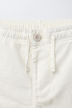 ZARA СТРУЯЩИЕСЯ ХЛОПКОВЫЕ БРЮКИ, ЭКРЮ