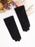 демисезонные перчатки тёплые с декоративными пуговицами