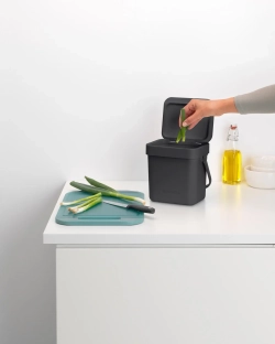Brabantia Контейнер для мусора Sort & Go 3 л серый