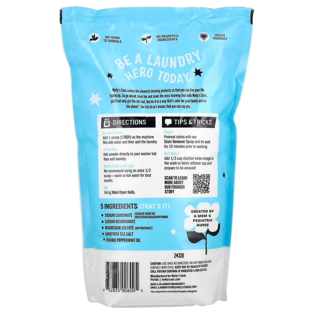 Molly's Suds, Стиральный порошок, перечная мята, 2,23 кг (79 унций)