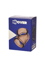 Эрекционное кольцо с отверстием для мошонки из серии XLover (Цвет: черный)