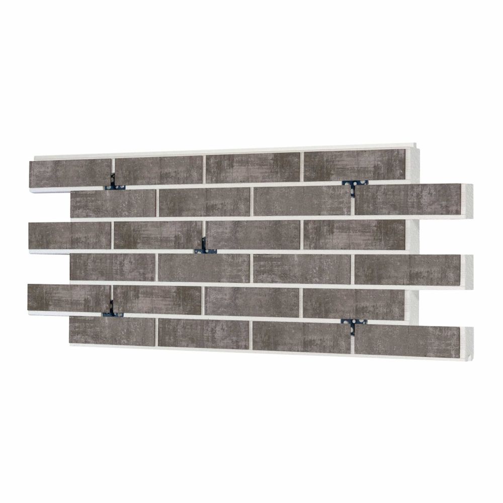 Клинкерная термопанель ППС Beryoza Ceramica Brick Wall Серый 1040х510 мм