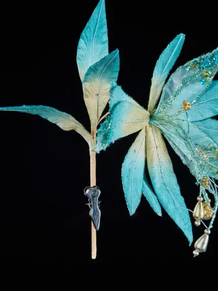 Декоративный цветок Стерлиции 41 см., бирюзовый, на клипсе, Christmas DeLuxe (88966)