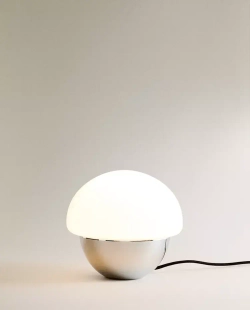 ZARA HOME ОВАЛЬНАЯ НАСТОЛЬНАЯ ЛАМПА, СЕРЕБРО