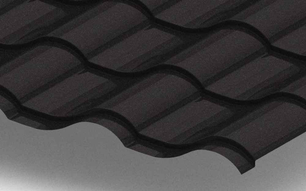 Металлочерепица Монтерроса VikingMP-Е 0.5мм 9005-Черный