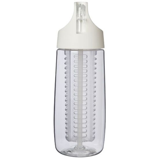 Спортивная бутылка HydroFruit из переработанной пластмассы объемом 700 мл с откидывающейся крышкой и инфузором