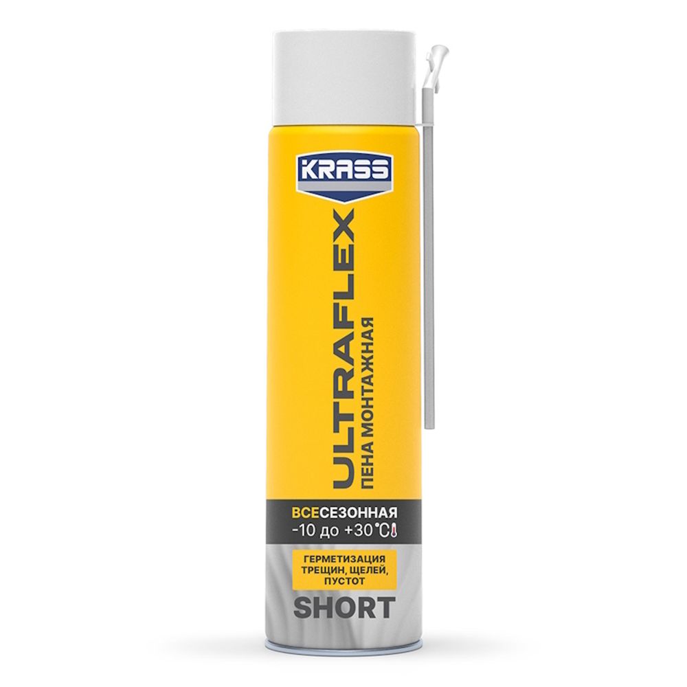 Пена монтажная KRASS ULTRAFLEX  Short 500мл  20л всесезонная