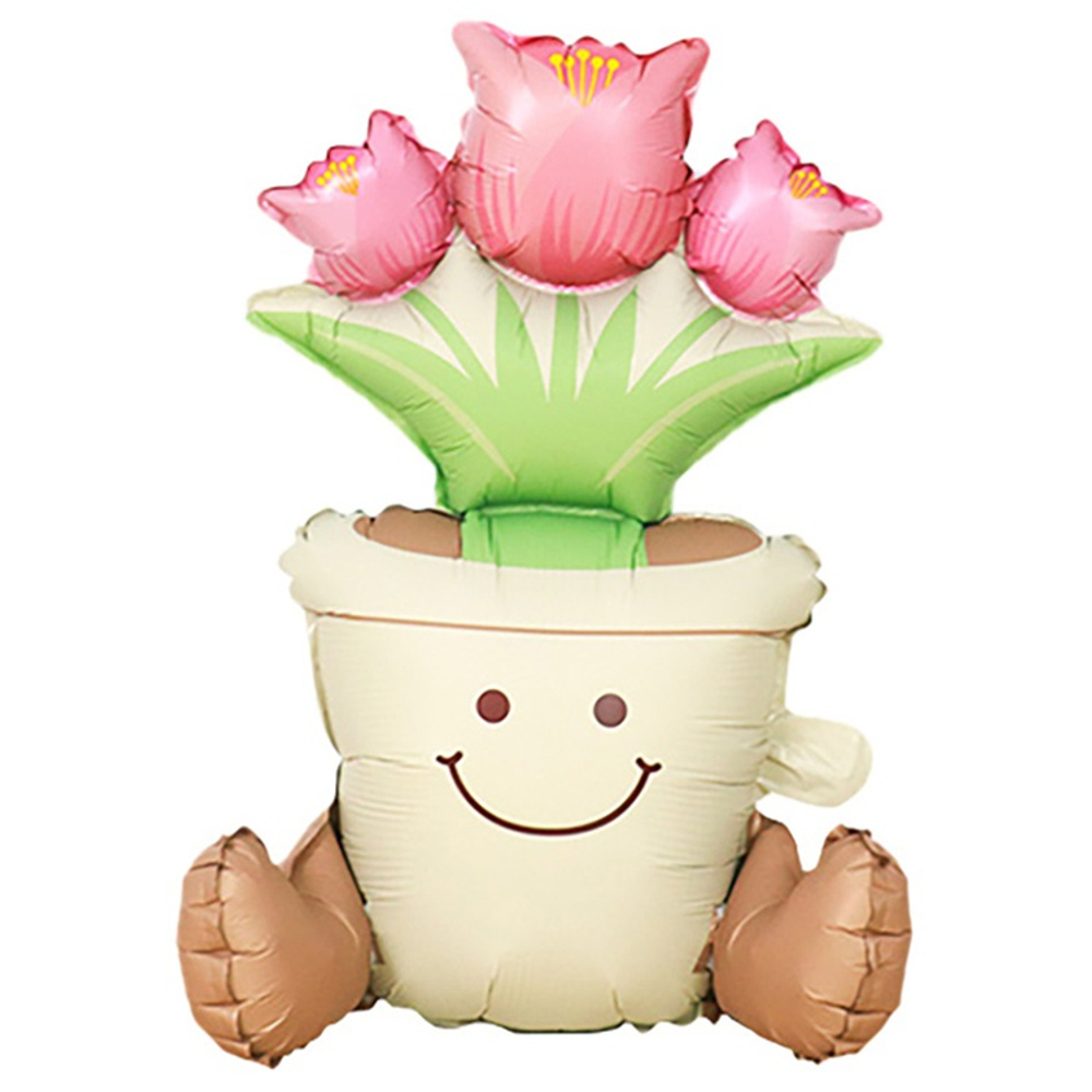 Шар Фольгированный Тюльпаны в горшке (Ассорти)