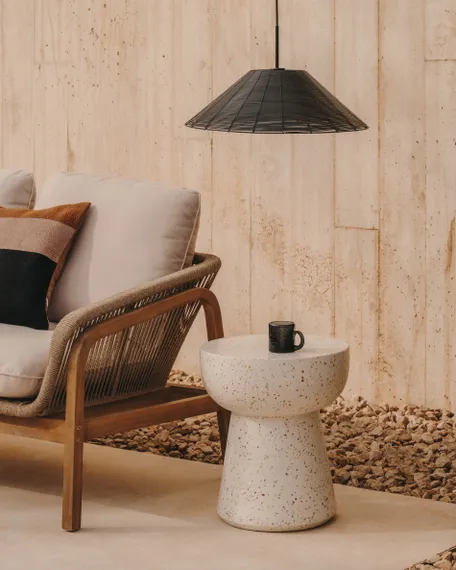 Приставной столик Pada Ø40х45 см, белое терраццо