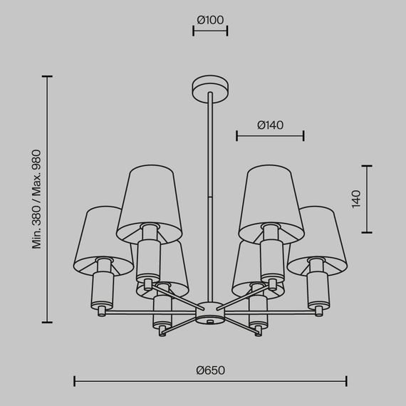 Подвесной светильник Maytoni MOD483PL-06BS