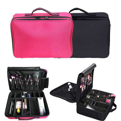 Кейс-сумка визажиста для кистей и косметики. черный