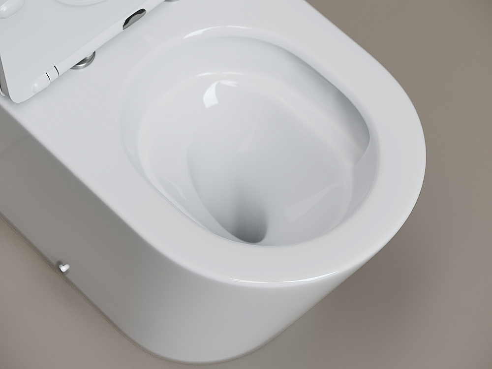 Унитаз напольный Ceramica Nova Highlight CN1802T-B/CN1802T-T белый, безободковый, с крышкой микролифт, слив торнадо