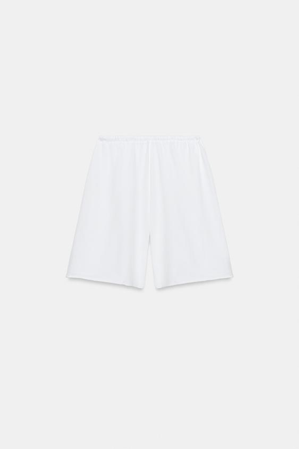 ZARA ХЛОПКОВЫЕ ШОРТЫ НА ШНУРКЕ, БЕЛЫЙ