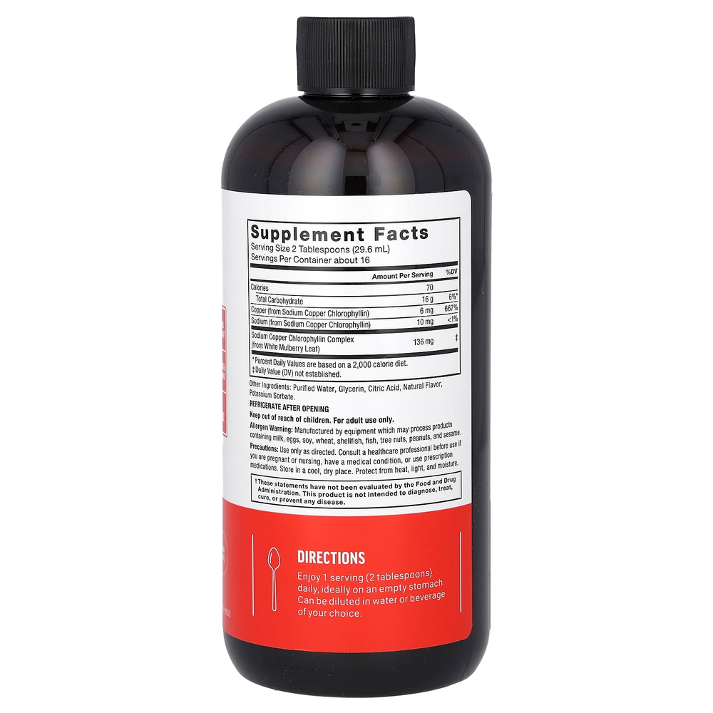 Force Factor, жидкий хлорофилл, натуральная мята, 473 мл (16 жидк. унций) (136 мг в 2 ст. л.)