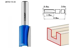 Пазовая прямая фреза ЗУБР 15x25 мм, хвостовик 8 мм 28753-15-25