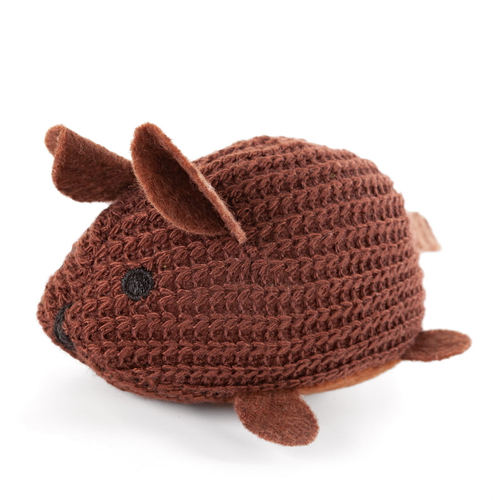 Игрушка для кошек мягкая с кошачьей мятой "Вязаная мышка" DUVO+