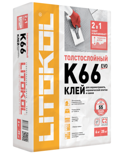 Клей LITOFLOOR K66 Цвет: Серый  25 кг, класс С2, Litokol