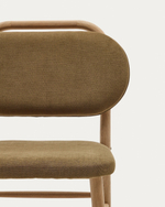 Helda Стул из зеленой синели и массива дуба