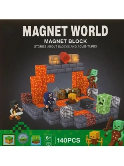 Магнитный Конструктор Майнкрафт Нижний мир 140 деталей