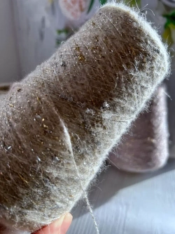 Пряжа для вязания с Мохер с люрексом Люмия