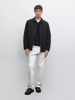 Massimo Dutti Непромокаемая куртка из высокотехнологичной ткани, черный