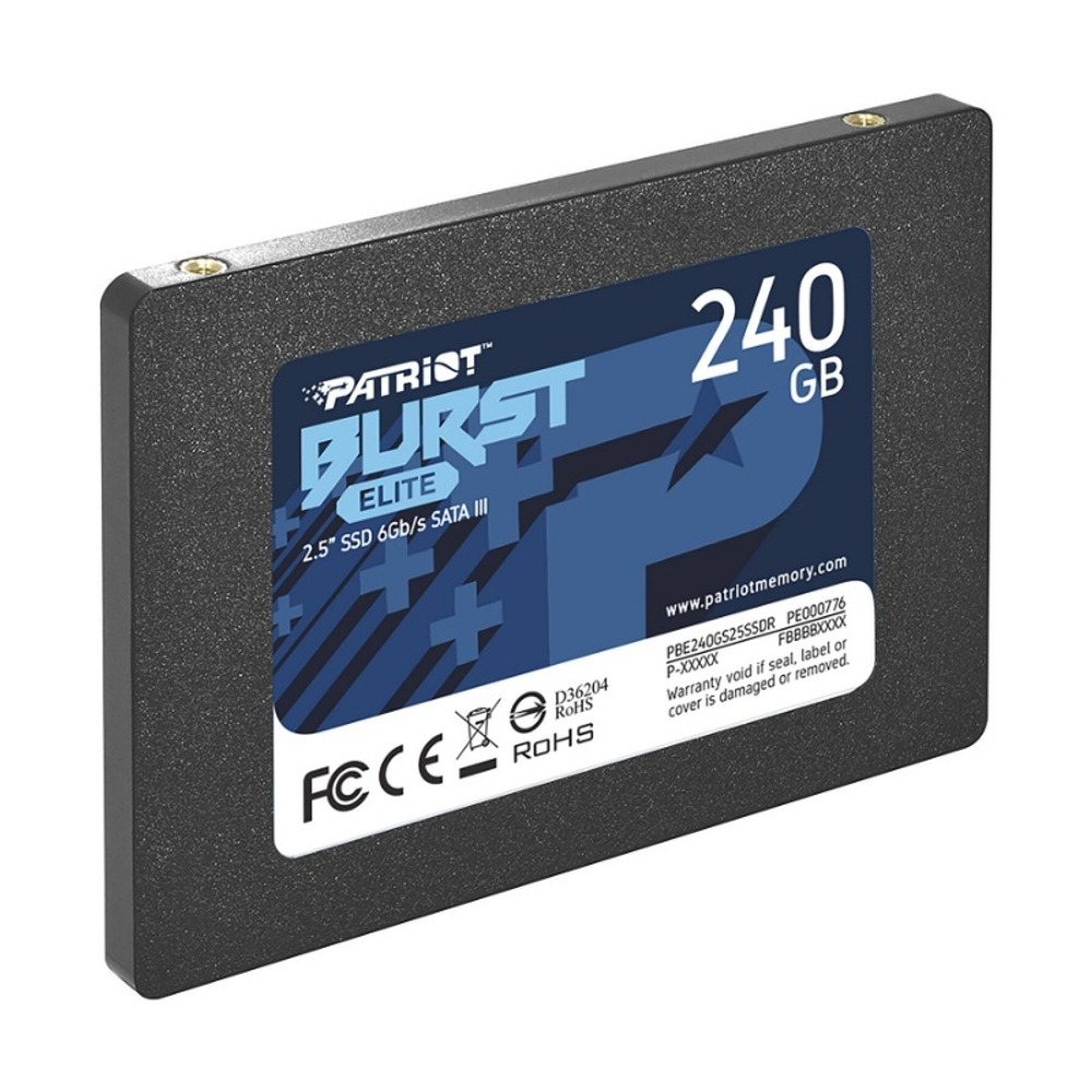 Твердотельный накопитель Patriot SSD BURST ELITE 240GB SATA3 2.5" R450/W320 TBW 100TB 3D NAND