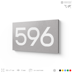 Номер на дверь 596, табличка на дверь для офиса, квартиры, кабинета, аудитории, склада, серая 120х70 мм, Айдентика Технолоджи