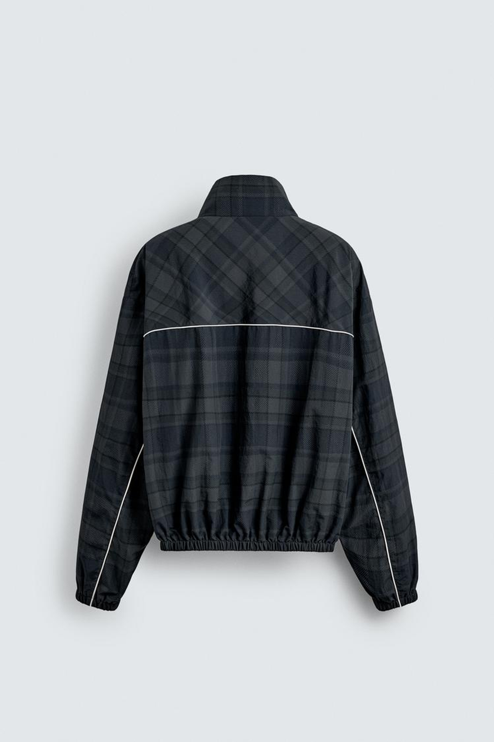 ZARA ТЕХНИЧЕСКАЯ КУРТКА В КЛЕТКУ С КОНТРАСТОМ, СИНИЙ