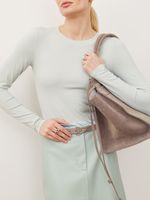 БАЗОВЫЙ ТОНКИЙ РЕМЕНЬ С ТРЕУГОЛЬНОЙ ПРЯЖКОЙ ЗАМША СЕРЫЙ