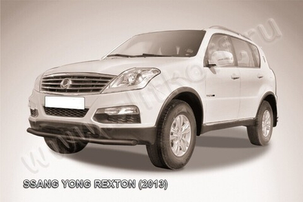 Защита переднего бампера (нержавейка) SsangYong Rexton (2012-2017) d57 (черный)