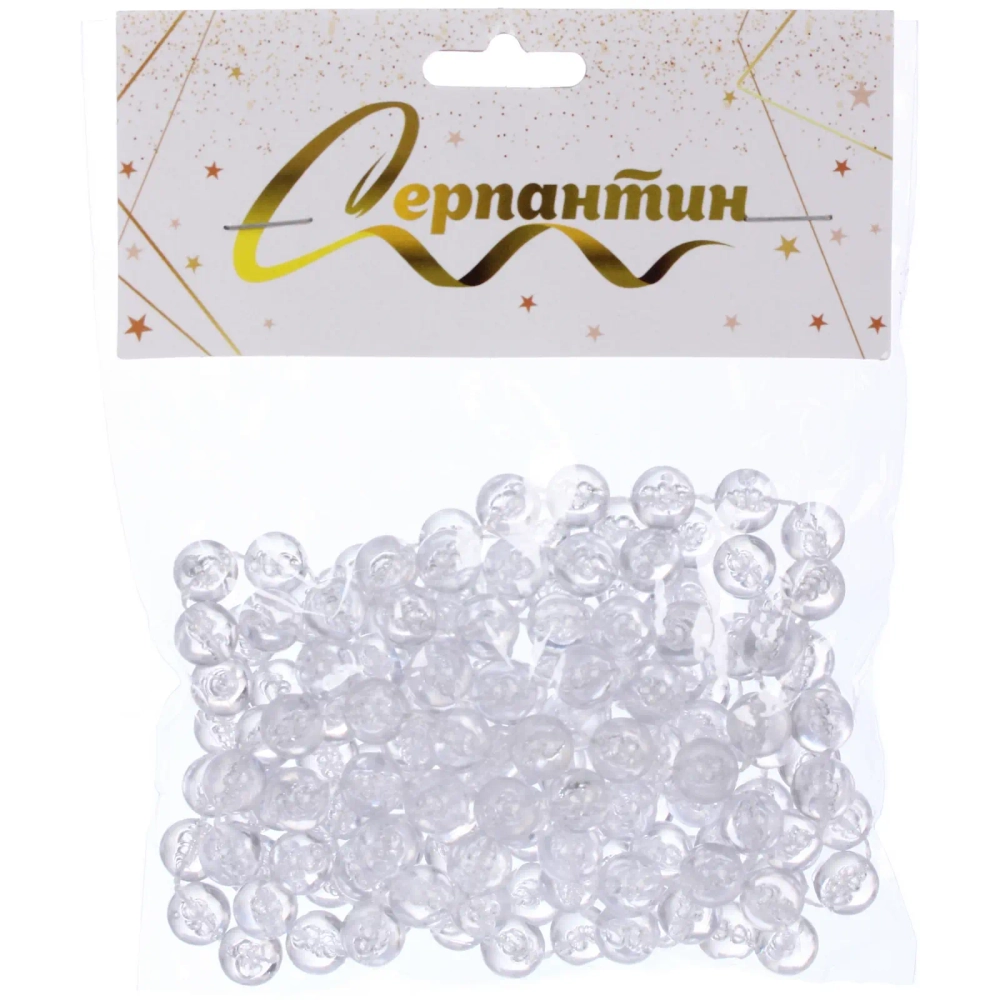 Бусы на ёлку 2,0 м «Волшебная капля» d-10 мм, Прозрачный