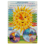 Обучающая доска " Календарь с часами " Солнце ST0116