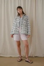 Купить Куртка Soeurs в Клетку бело-серая Куртка Soeurs в Клетку бело-серая