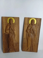 Освященная Икона пророка Илии 14х30.5 см резная из дуба