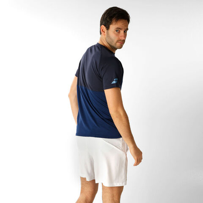 Мужское теннисное поло Babolat Play Crew Neck T-Shirt Men - Dark Blue, Blue