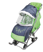 Коляска комбинированная «Наши детки» 4-1 серый с зеленым (арт. НДТ4-1/1)