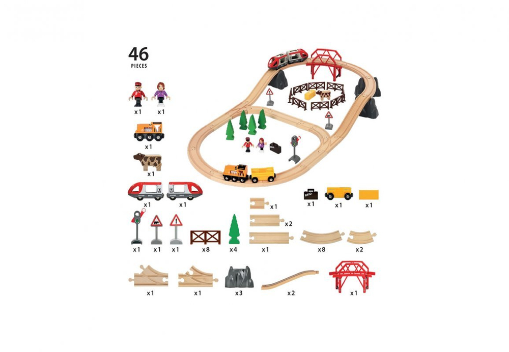 BRIO Железная дорога «В сельской местности», 46 элементов