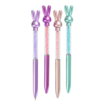 Ручка шариковая, масляная, автоматическая, Basir, синие чернила, серия "Зайчик", с поворотным механизмом и стразами, 36 шт