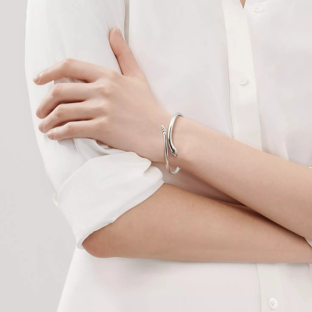 Браслет из серебра, Tiffany 💠Snake Bangle. В наличии