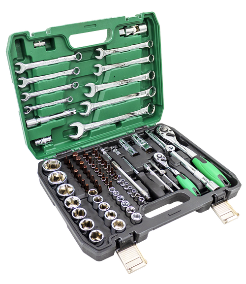 Усиленный набор инструментов 82 предмета/автомобильный 1/4, 1/2