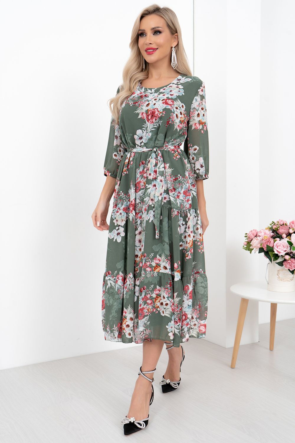 Платье Хелен (зеленый) Р11-1075/20 Nikol (Акция)