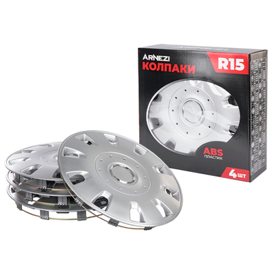 Колпаки R15 Maffei 4шт (серебристые) ABS-пластик ARNEZI A0702031