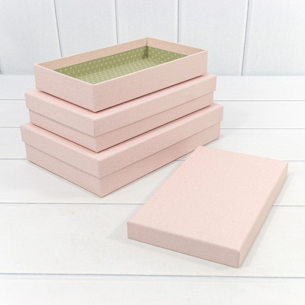 Коробка 28х18х6 см Набор 3 шт (Розовый)